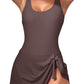 2026 European Style Women Fashion Printed Slimming One Piece Swimsuit Tummy Control Backless Skirted Swimwear