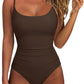Women One Piece Tummy Control Swimsuit Crisscross Backless Bathing Suit