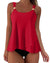 Women Ruffle High Waisted Tankini Swimsuit Tummy Control Bathing Suit