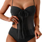 Tankini Swimsuits for Women, Tummy Control Flowy Mesh Tops, High Waisted Bottoms, Coquette 2 Piece Bathing Suits