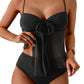 Tankini Swimsuits for Women, Tummy Control Flowy Mesh Tops, High Waisted Bottoms, Coquette 2 Piece Bathing Suits