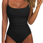 Women One Piece Tummy Control Swimsuit Crisscross Backless Bathing Suit