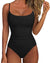 Women One Piece Tummy Control Swimsuit Crisscross Backless Bathing Suit