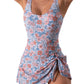 2026 European Style Women Fashion Printed Slimming One Piece Swimsuit Tummy Control Backless Skirted Swimwear