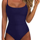 Women One Piece Tummy Control Swimsuit Crisscross Backless Bathing Suit