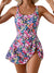 2026 European Style Women Fashion Printed Slimming One Piece Swimsuit Tummy Control Backless Skirted Swimwear