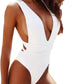 Sexy Tie Criss Cross Plunge One Piece Thong Swimsuit High Cut Brazilian Bathing Suit