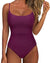 Women One Piece Tummy Control Swimsuit Crisscross Backless Bathing Suit