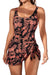 2026 European Style Women Fashion Printed Slimming One Piece Swimsuit Tummy Control Backless Skirted Swimwear