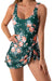 2026 European Style Women Fashion Printed Slimming One Piece Swimsuit Tummy Control Backless Skirted Swimwear