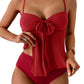 Tankini Swimsuits for Women, Tummy Control Flowy Mesh Tops, High Waisted Bottoms, Coquette 2 Piece Bathing Suits