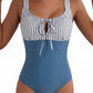 Aleumdr Womens Textured One Piece Swimsuit Tummy Control Bathing Suit Tie Knot Cutout Swimwear