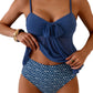 Tankini Swimsuits for Women, Tummy Control Flowy Mesh Tops, High Waisted Bottoms, Coquette 2 Piece Bathing Suits