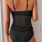 Tankini Swimsuits for Women, Tummy Control Flowy Mesh Tops, High Waisted Bottoms, Coquette 2 Piece Bathing Suits