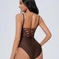 Women One Piece Tummy Control Swimsuit Crisscross Backless Bathing Suit