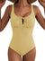 Aleumdr Womens Textured One Piece Swimsuit Tummy Control Bathing Suit Tie Knot Cutout Swimwear
