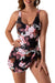 2026 European Style Women Fashion Printed Slimming One Piece Swimsuit Tummy Control Backless Skirted Swimwear