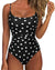 Women One Piece Tummy Control Swimsuit Crisscross Backless Bathing Suit