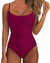 Women One Piece Tummy Control Swimsuit Crisscross Backless Bathing Suit