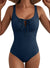Aleumdr Womens Textured One Piece Swimsuit Tummy Control Bathing Suit Tie Knot Cutout Swimwear