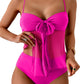 Tankini Swimsuits for Women, Tummy Control Flowy Mesh Tops, High Waisted Bottoms, Coquette 2 Piece Bathing Suits