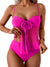 Tankini Swimsuits for Women, Tummy Control Flowy Mesh Tops, High Waisted Bottoms, Coquette 2 Piece Bathing Suits
