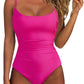 Women One Piece Tummy Control Swimsuit Crisscross Backless Bathing Suit