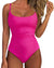 Women One Piece Tummy Control Swimsuit Crisscross Backless Bathing Suit