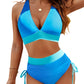 New style swimsuit - women's separate sexy bikini with high waist, covering the stomach and with a neck strap, super tight and popular on Amazon.