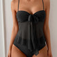 Tankini Swimsuits for Women, Tummy Control Flowy Mesh Tops, High Waisted Bottoms, Coquette 2 Piece Bathing Suits