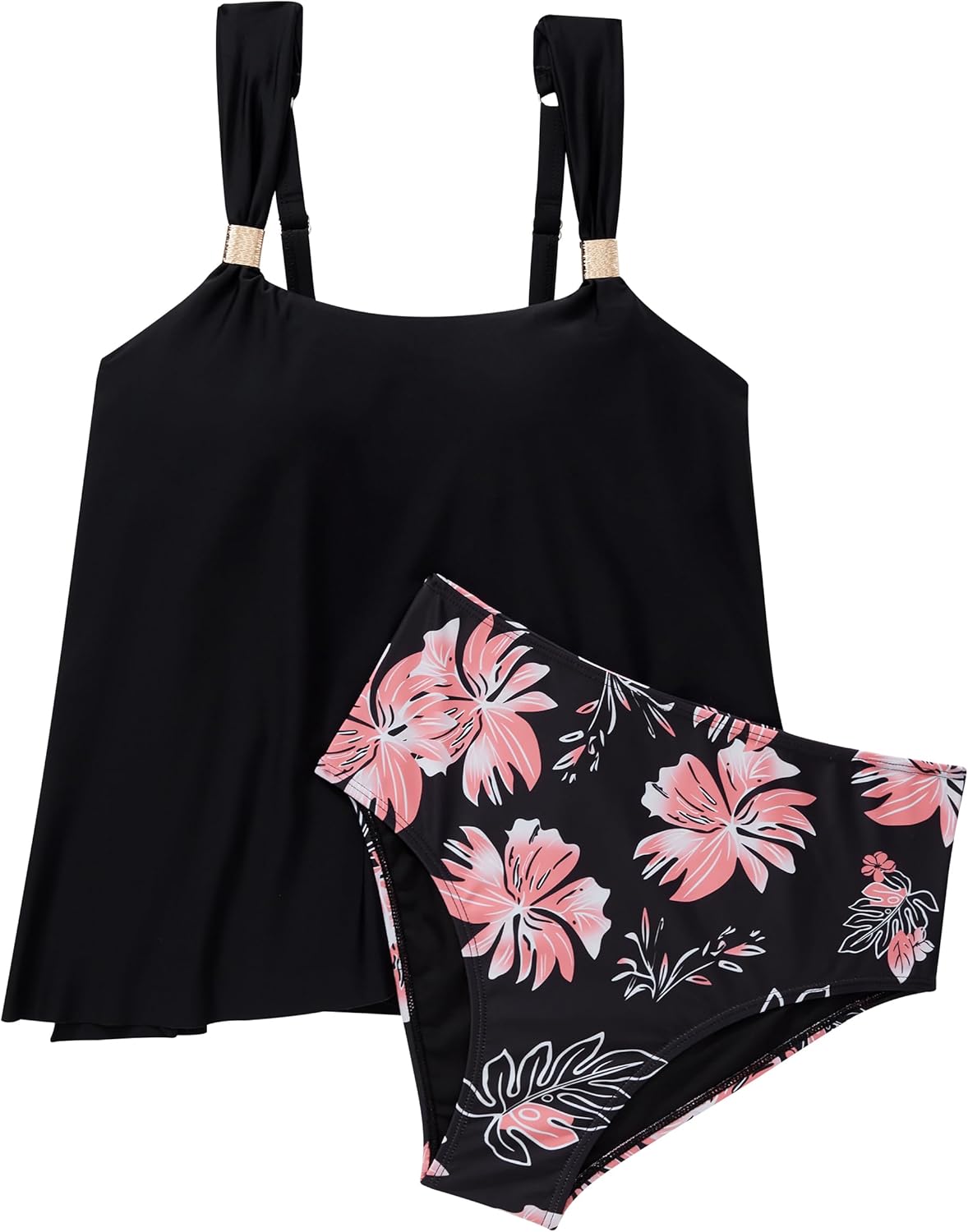 Women Ruffle High Waisted Tankini Swimsuit Tummy Control Bathing Suit