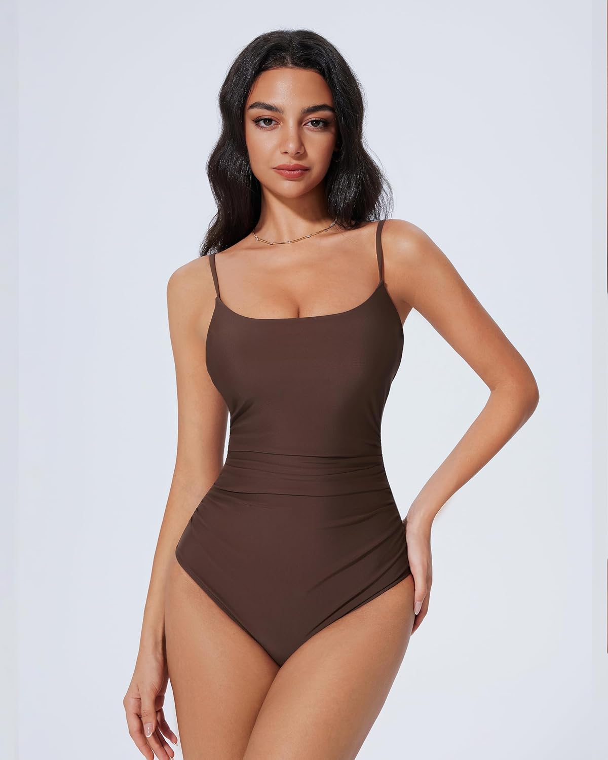 Women One Piece Tummy Control Swimsuit Crisscross Backless Bathing Suit