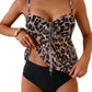 Tankini Swimsuits for Women, Tummy Control Flowy Mesh Tops, High Waisted Bottoms, Coquette 2 Piece Bathing Suits