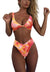Women's bikini set - solid fabric V-neck bow-front high-waisted trapezoidal underwear two-piece swimsuit