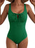Aleumdr Womens Textured One Piece Swimsuit Tummy Control Bathing Suit Tie Knot Cutout Swimwear