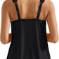 Women Ruffle High Waisted Tankini Swimsuit Tummy Control Bathing Suit