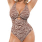 Tummy Control Swimsuits One Piece V Neck Slimming Bathing Suit for Women Cutout Ruched Shapewear Swimwear