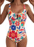 Aleumdr Womens Textured One Piece Swimsuit Tummy Control Bathing Suit Tie Knot Cutout Swimwear