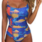 Women One Piece Tummy Control Swimsuit Crisscross Backless Bathing Suit