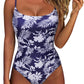 Women One Piece Tummy Control Swimsuit Crisscross Backless Bathing Suit