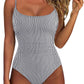 Women One Piece Tummy Control Swimsuit Crisscross Backless Bathing Suit