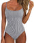 Women One Piece Tummy Control Swimsuit Crisscross Backless Bathing Suit