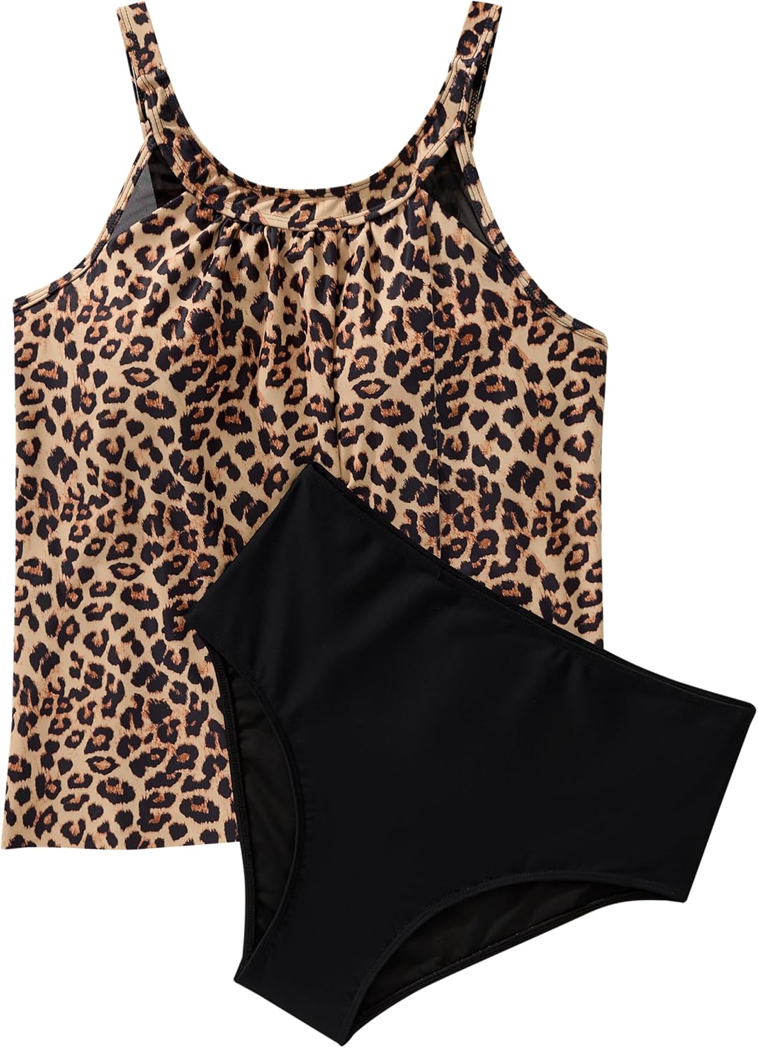 Women Tummy Control Tankini Bathing Suit Ruffle High Waisted Swimsuit