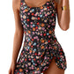 2026 European Style Women Fashion Printed Slimming One Piece Swimsuit Tummy Control Backless Skirted Swimwear