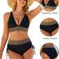 New style swimsuit - women's separate sexy bikini with high waist, covering the stomach and with a neck strap, super tight and popular on Amazon.