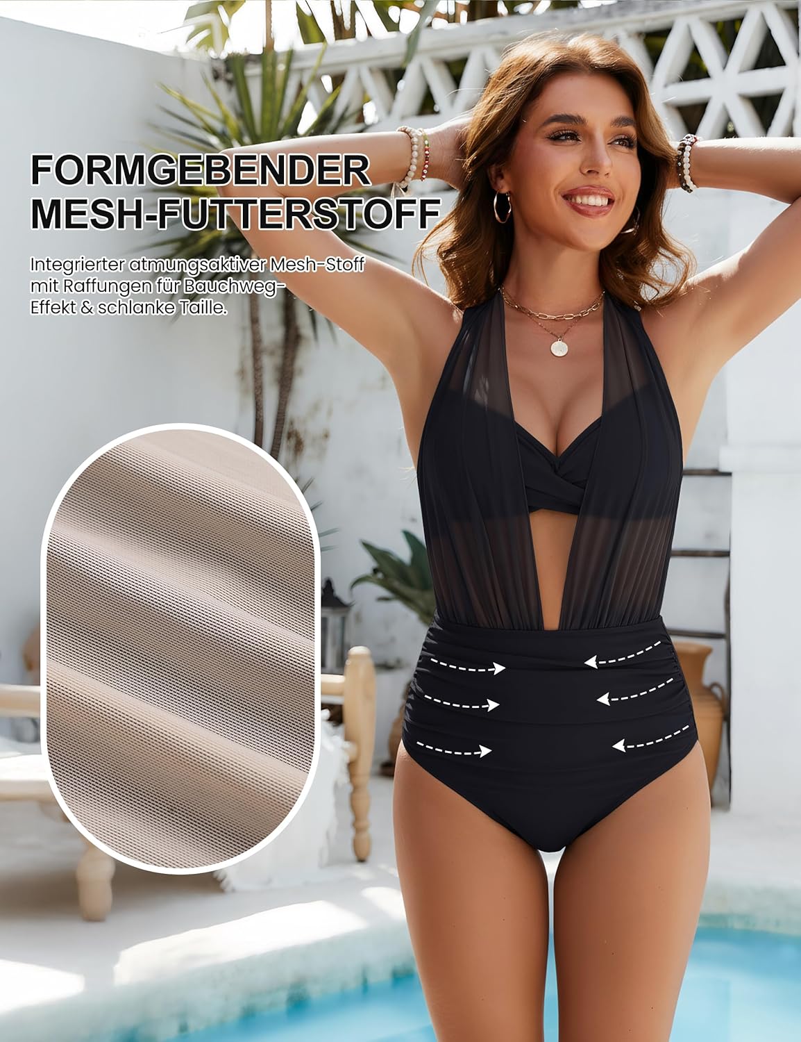 High-waisted bikini set, a swimsuit that can control abdominal fat, two-piece sexy and simple mesh swimsuit, 2026 model