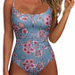 Women One Piece Tummy Control Swimsuit Crisscross Backless Bathing Suit