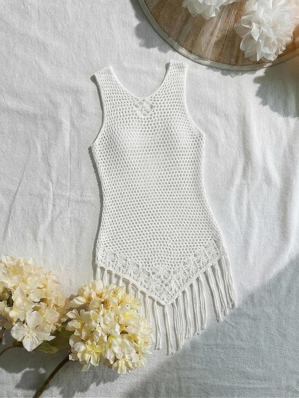 Women Swimsuit Coverup 2026 Crochet Bathing Suit Cover Up Beach Sleeveless Bikini Cover Up Beachwear