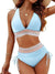 New style swimsuit - women's separate sexy bikini with high waist, covering the stomach and with a neck strap, super tight and popular on Amazon.